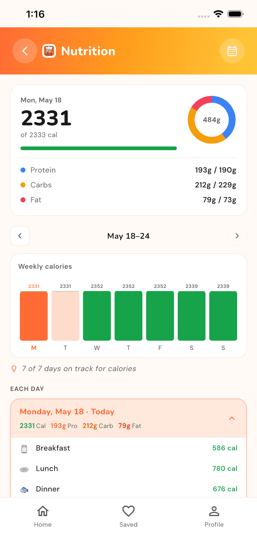 Nutrition tracking